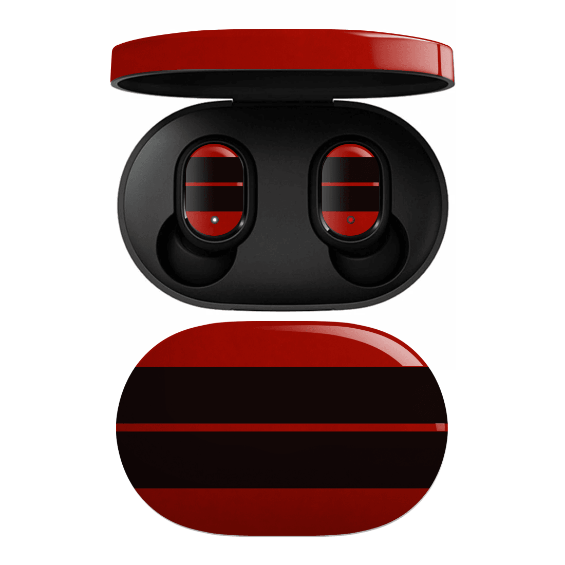 Redmi (Mi) AirDots Kaplama Ateş Kırmızısı Çift Siyah Şerit