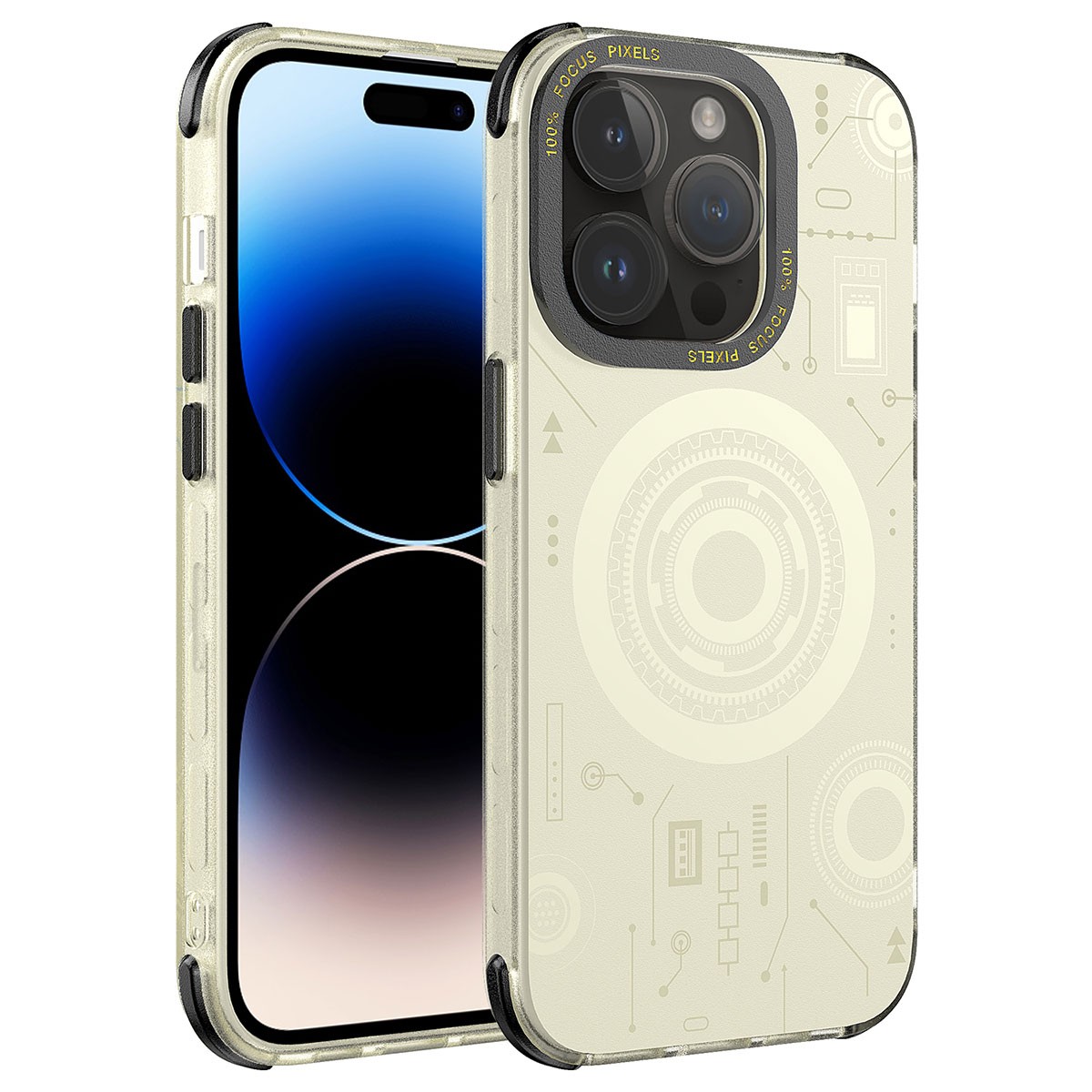 iPhone 14 Pro Kılıf Wireless Şarj Özellikli Desenli Hot