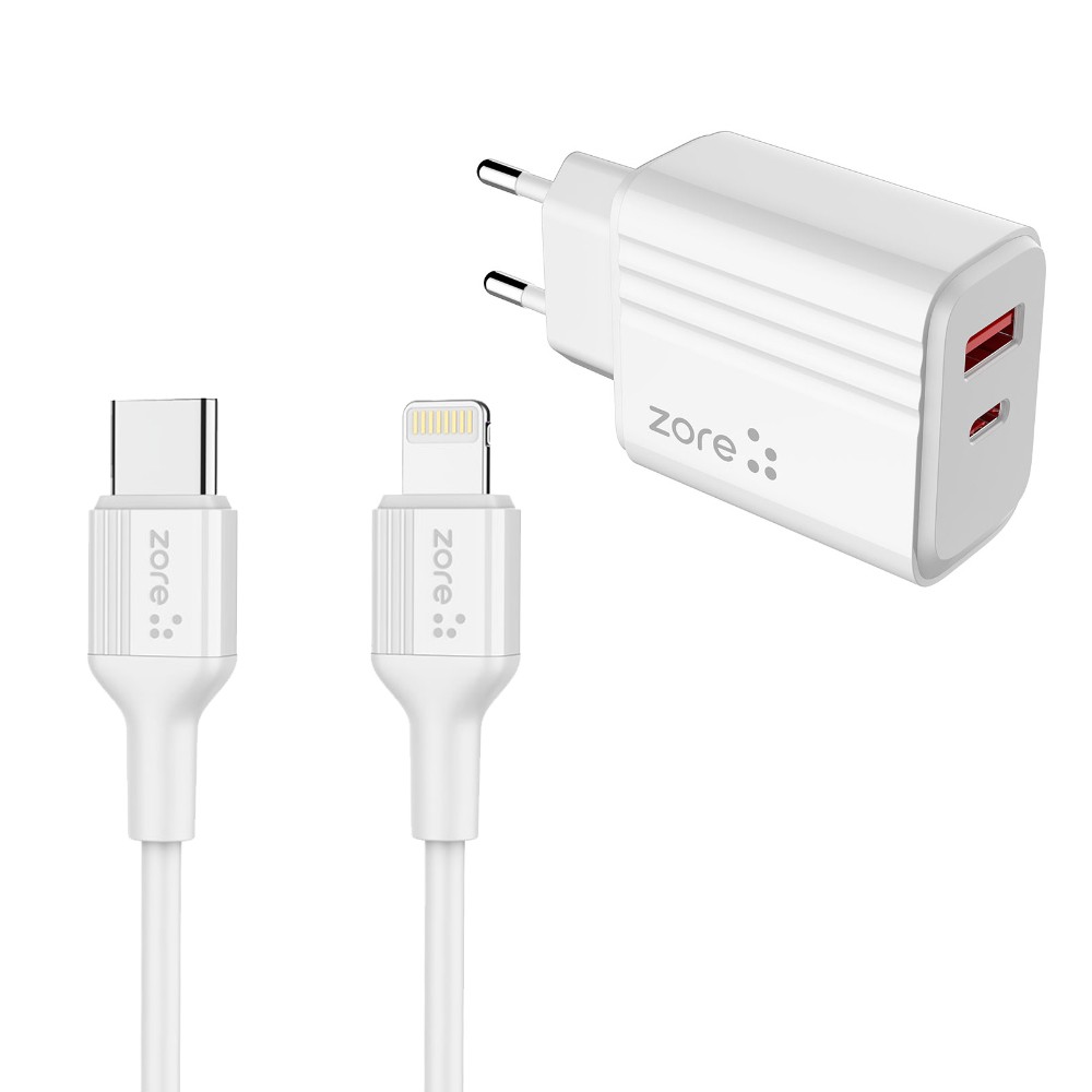Play Serisi PL08 Type-C to Lightning 2in1 PD Seyahat Şarj Aleti 20W