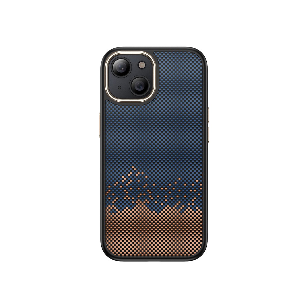 iPhone 14 Plus Kılıf M-safe Şarj Özellikli Karbon Fiber Görünümlü Antina