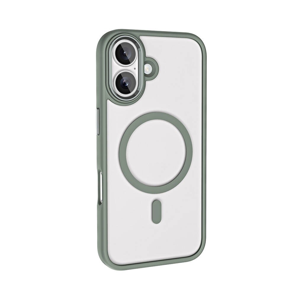 iPhone 16 Kılıf Wireless Şarj Özellikli Krom M-safe Silikon