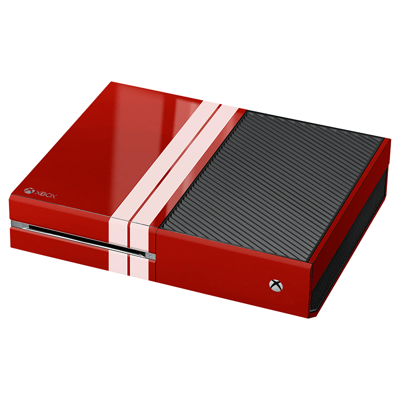 Xbox One Kaplama Ateş Kırmızısı Çift Beyaz Şerit