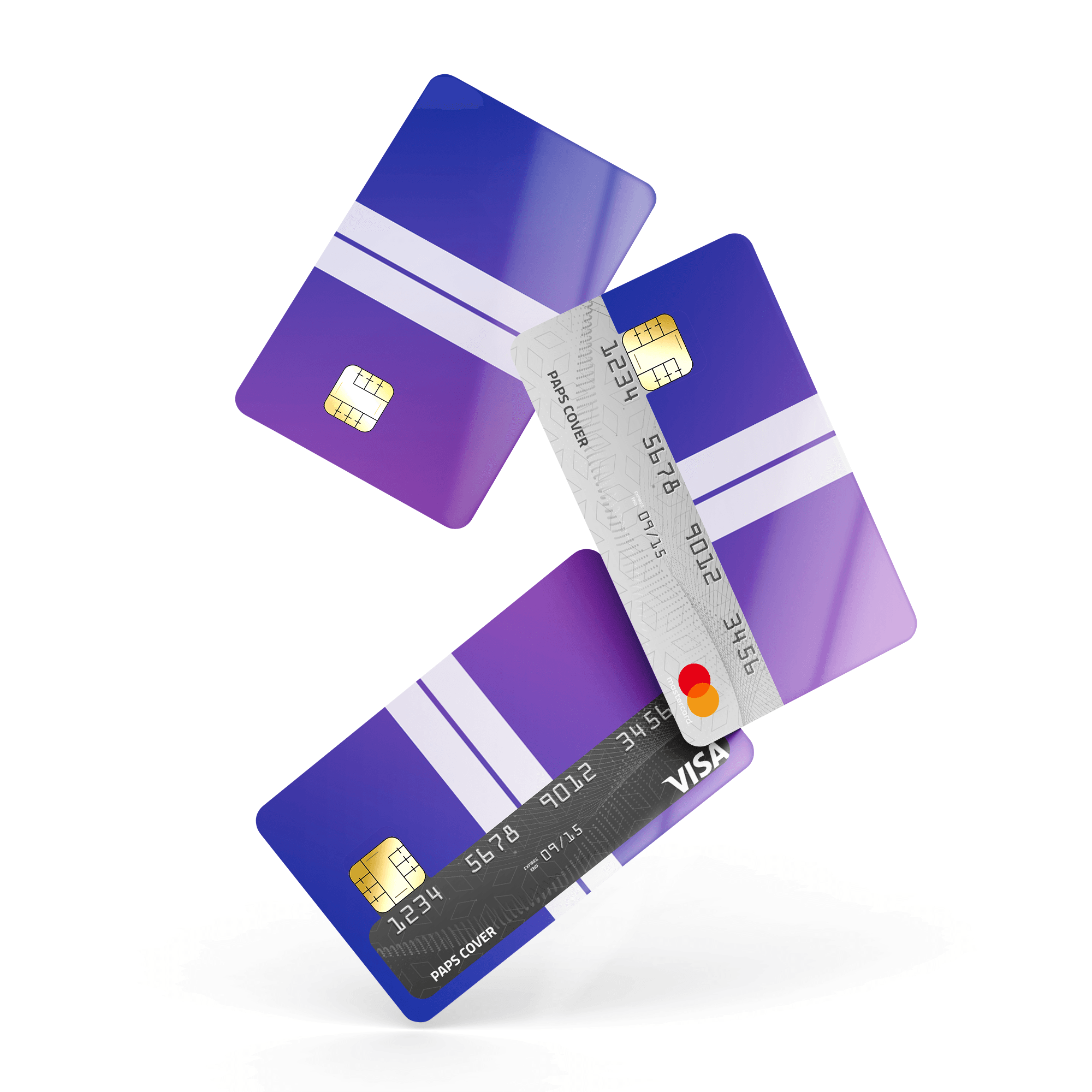 Kredi Kartı Kaplama / Sticker - Elektrik Mavisi Çift Beyaz Şerit