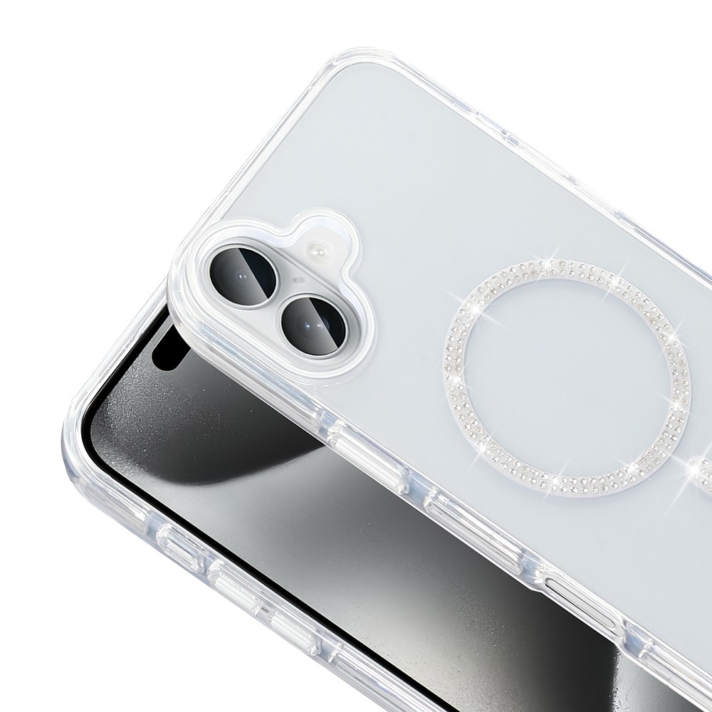 Apple iPhone 16 Pro Max Kılıf Taşlı Tasarım M-safe Şarj Özellikli Zore Koment Silikon Kapak