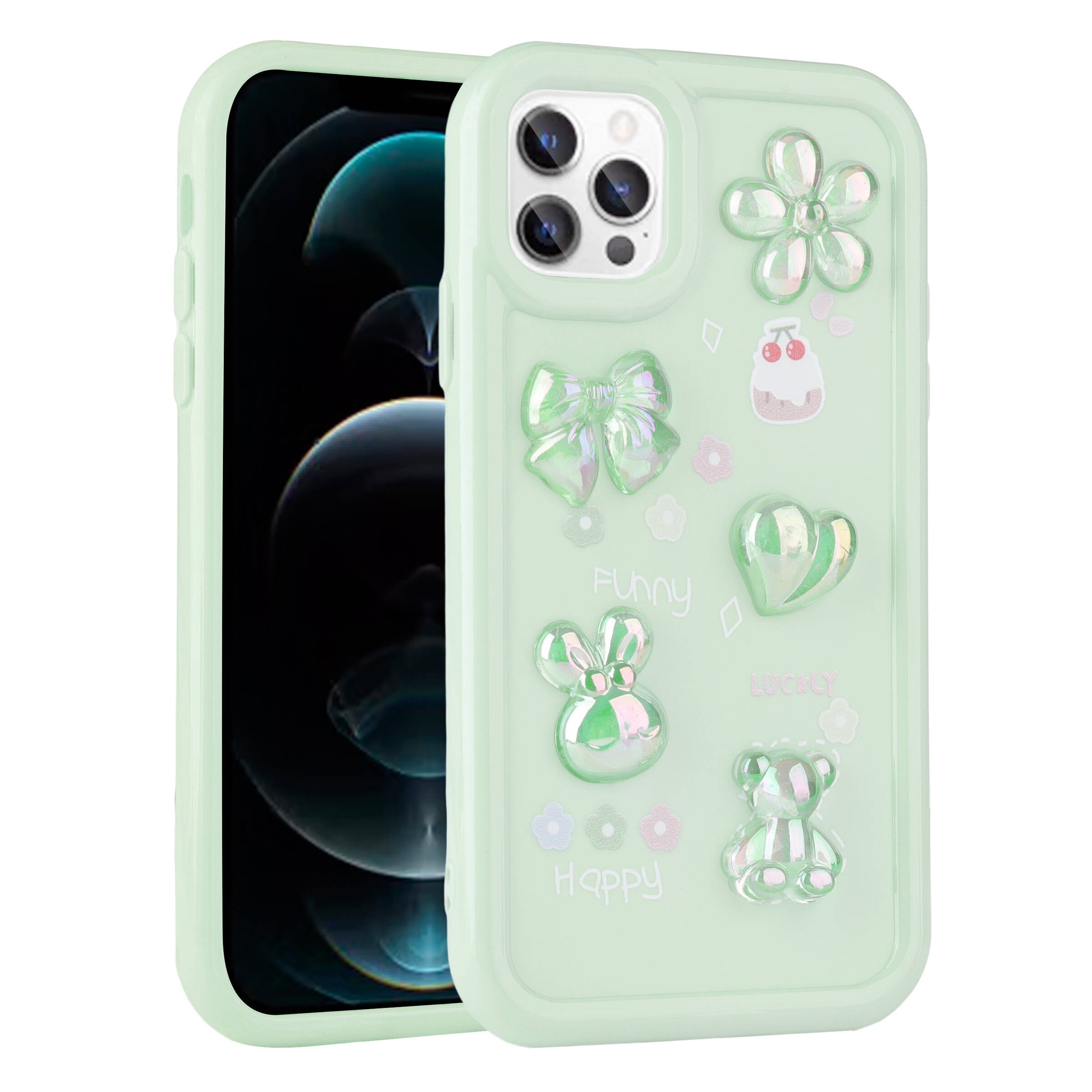 iPhone 13 Pro Kılıf Kabartma Figürlü Parlak Toys Silikon