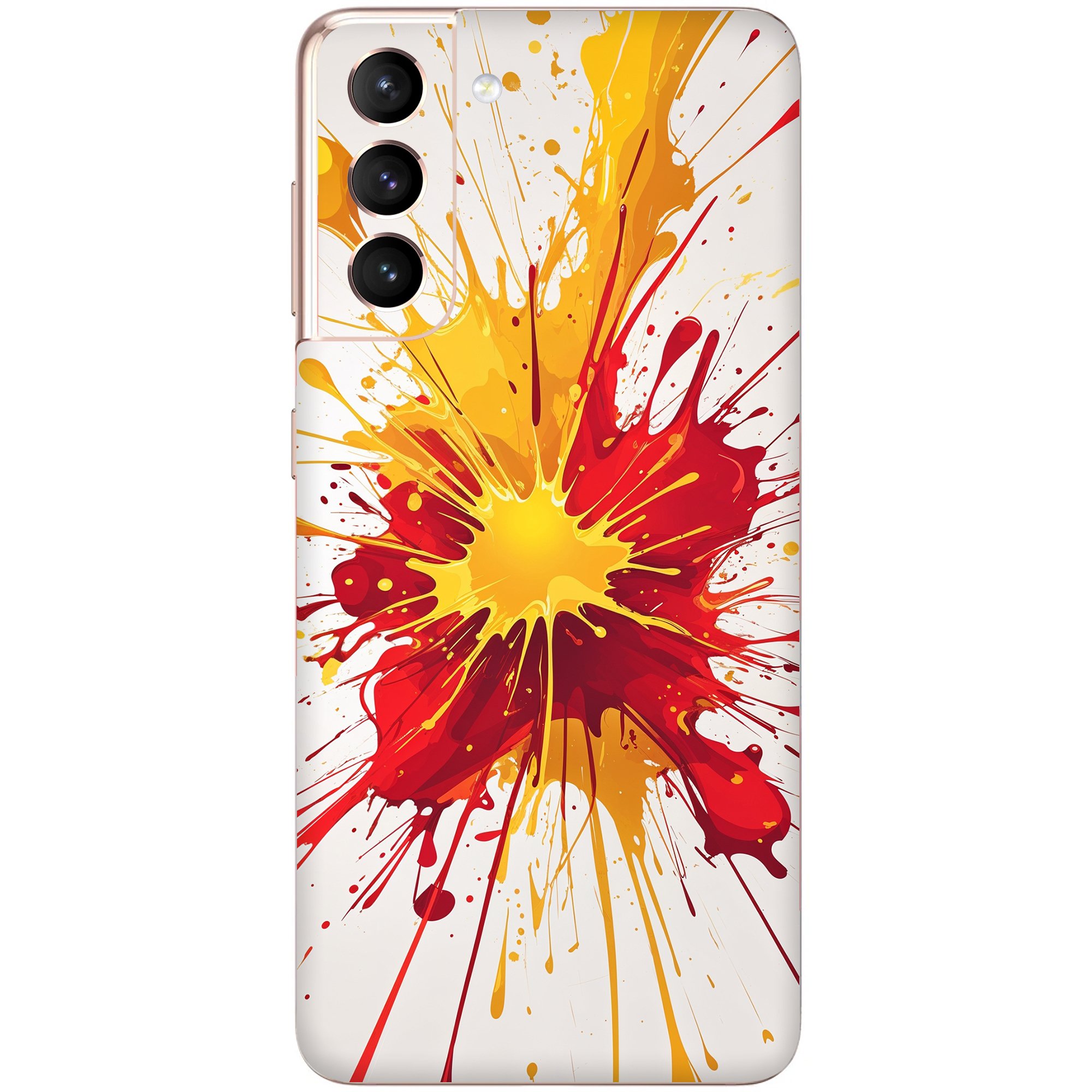 Samsung S21 Kaplama Sarı Kırmızı Boya