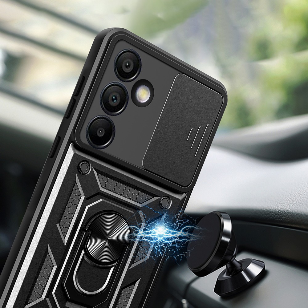 Galaxy S24 FE Kılıf Magnetik Standlı Kamera Korumalı Sürgülü Vega