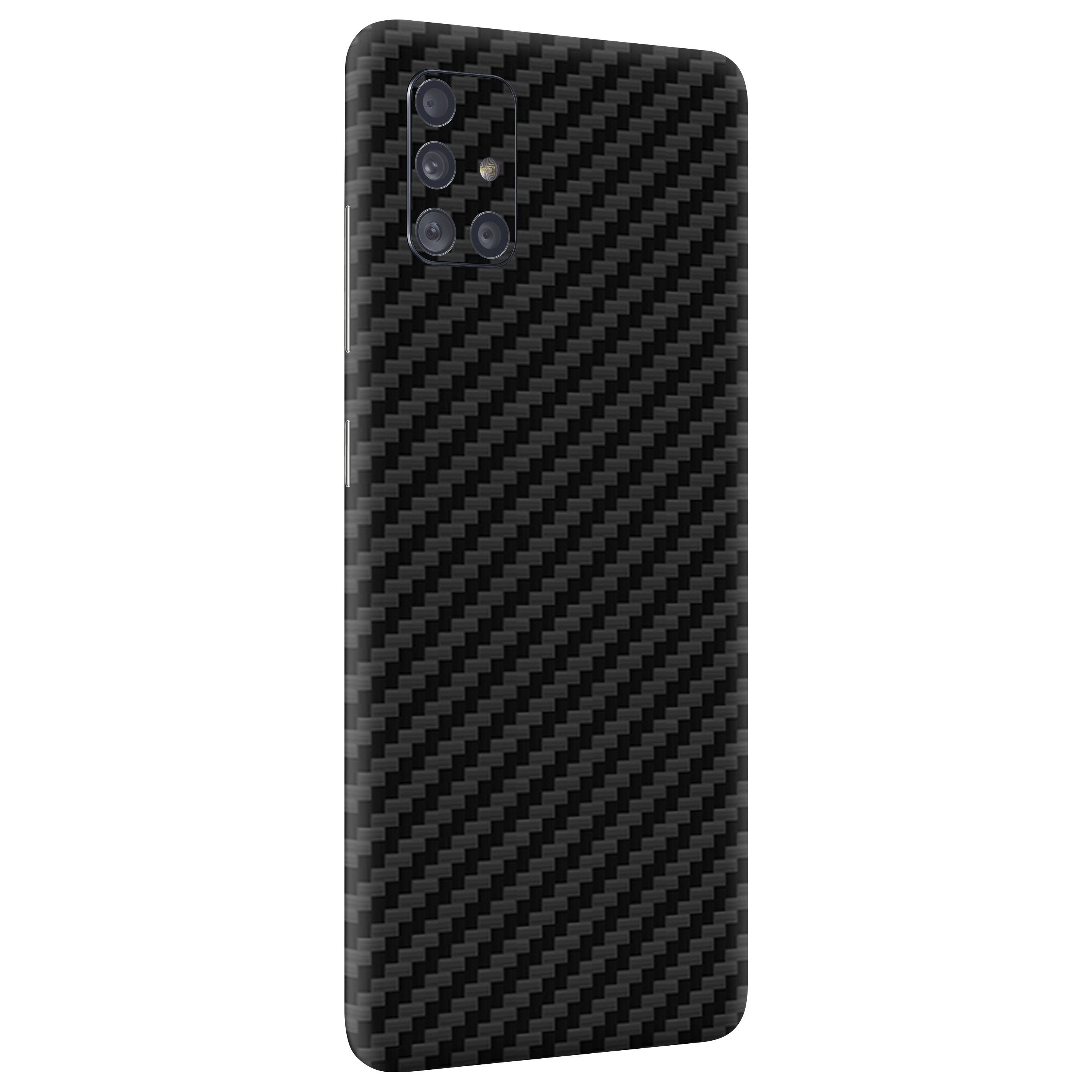 Samsung A71 Kaplama Siyah Karbon Fiber