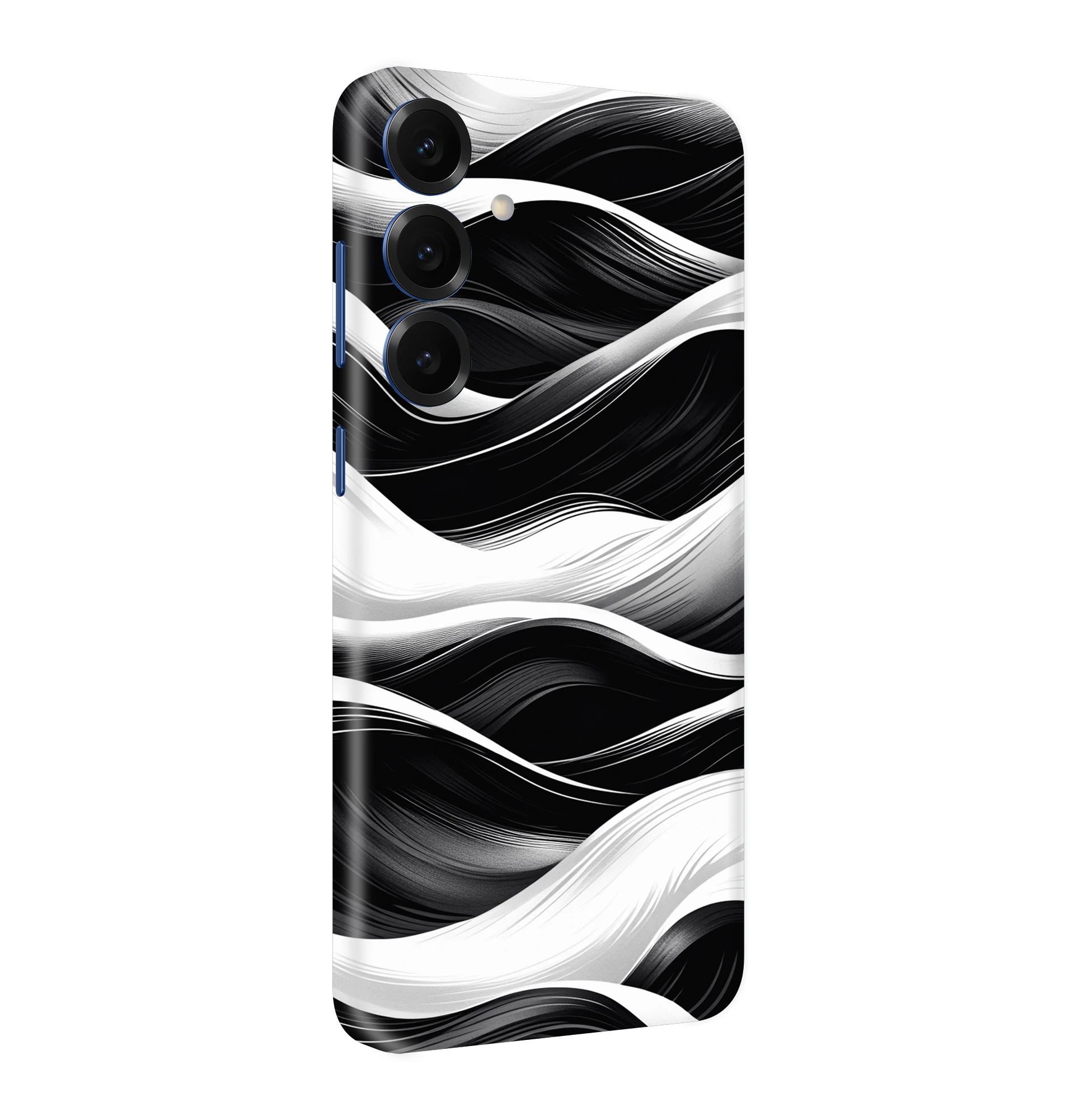 Samsung S25 Kaplama Siyah Beyaz Dalga