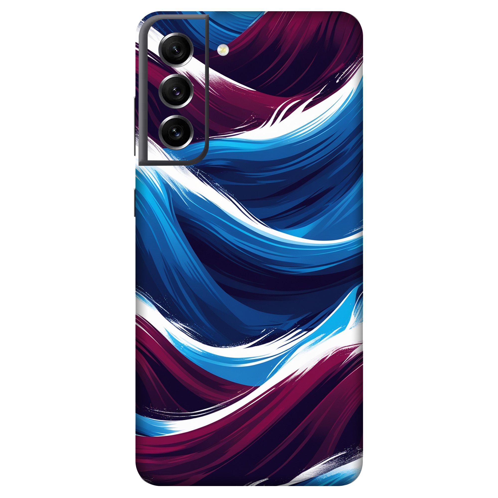 Samsung S21 FE Kaplama Bordo Mavi Dalga