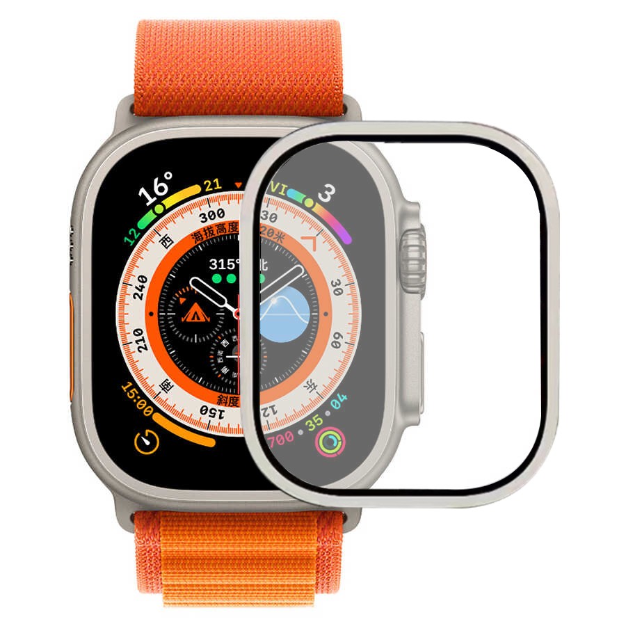 Watch Ultra 49mm ALM-02 Metal Çerçeveli Ekran Koruyucu