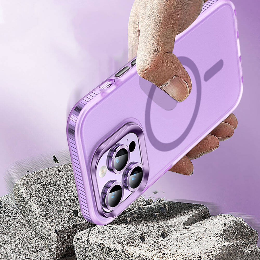 iPhone 15 Pro Max Kılıf Airbagli M-safe Wireless Şarj Özellikli Lens Koruyuculu Klaptika