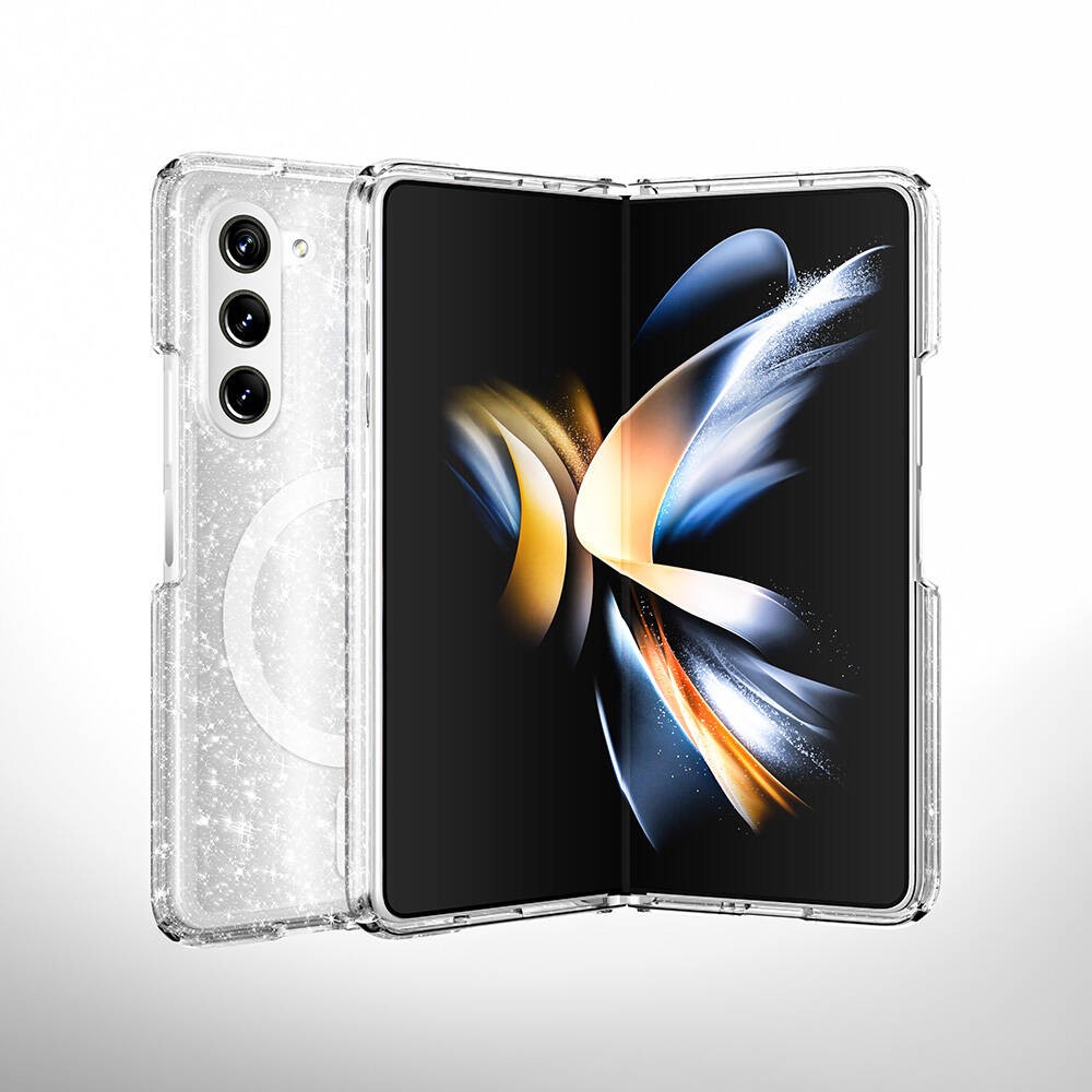Galaxy Z Fold 6 Kılıf M-safe Şarj Özellikli Parlayan Simli Saydam Renkli Allstar