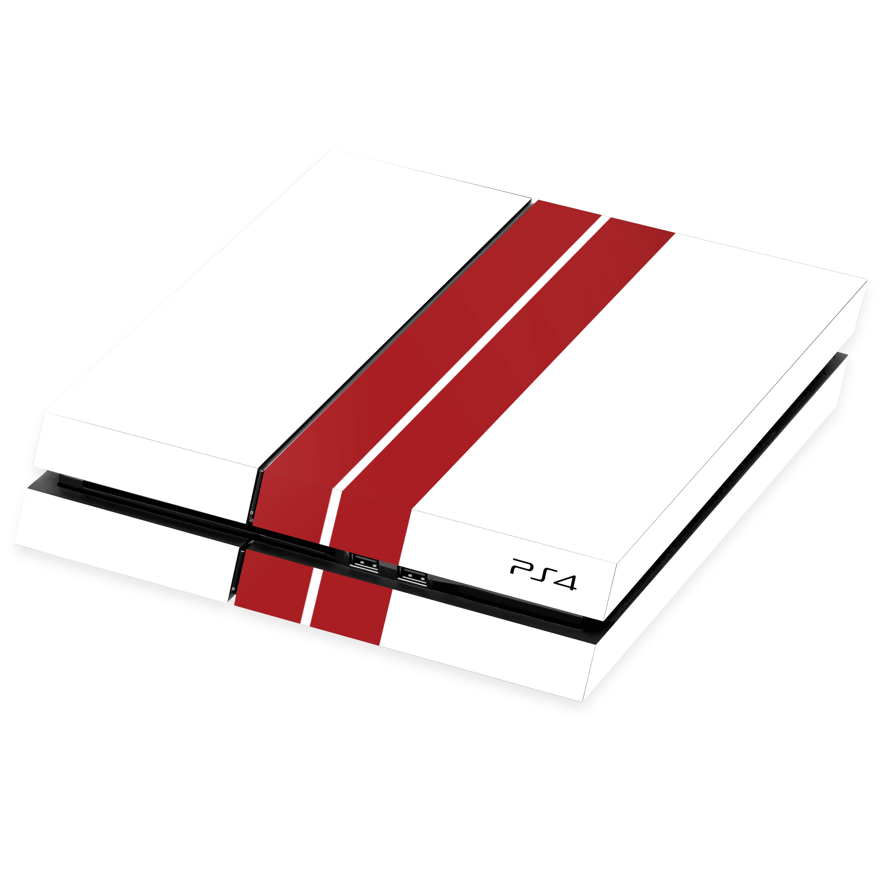 PlayStation 4 Kaplama Beyaz Çift Kırmızı Şerit