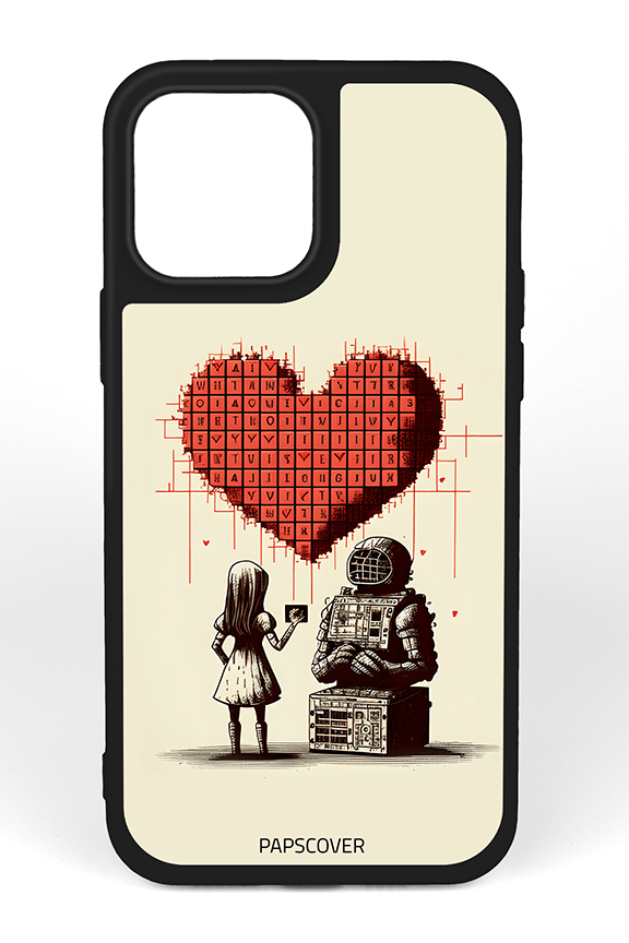 iPhone 15 Pro Silikon Kılıf Robot Aşkı