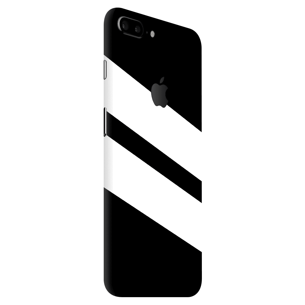 iPhone 7 Plus Kaplama Siyah Beyaz Şerit