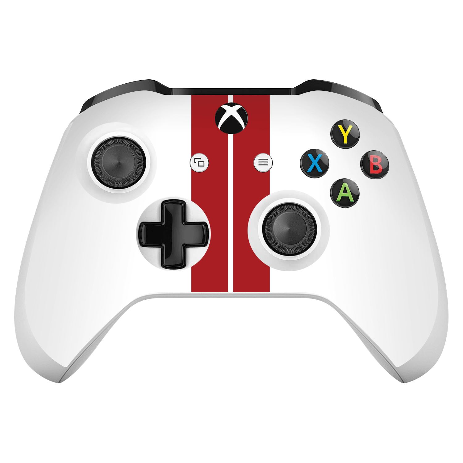 Xbox One X / S Controller Kaplama Beyaz Çift Kırmızı Şerit
