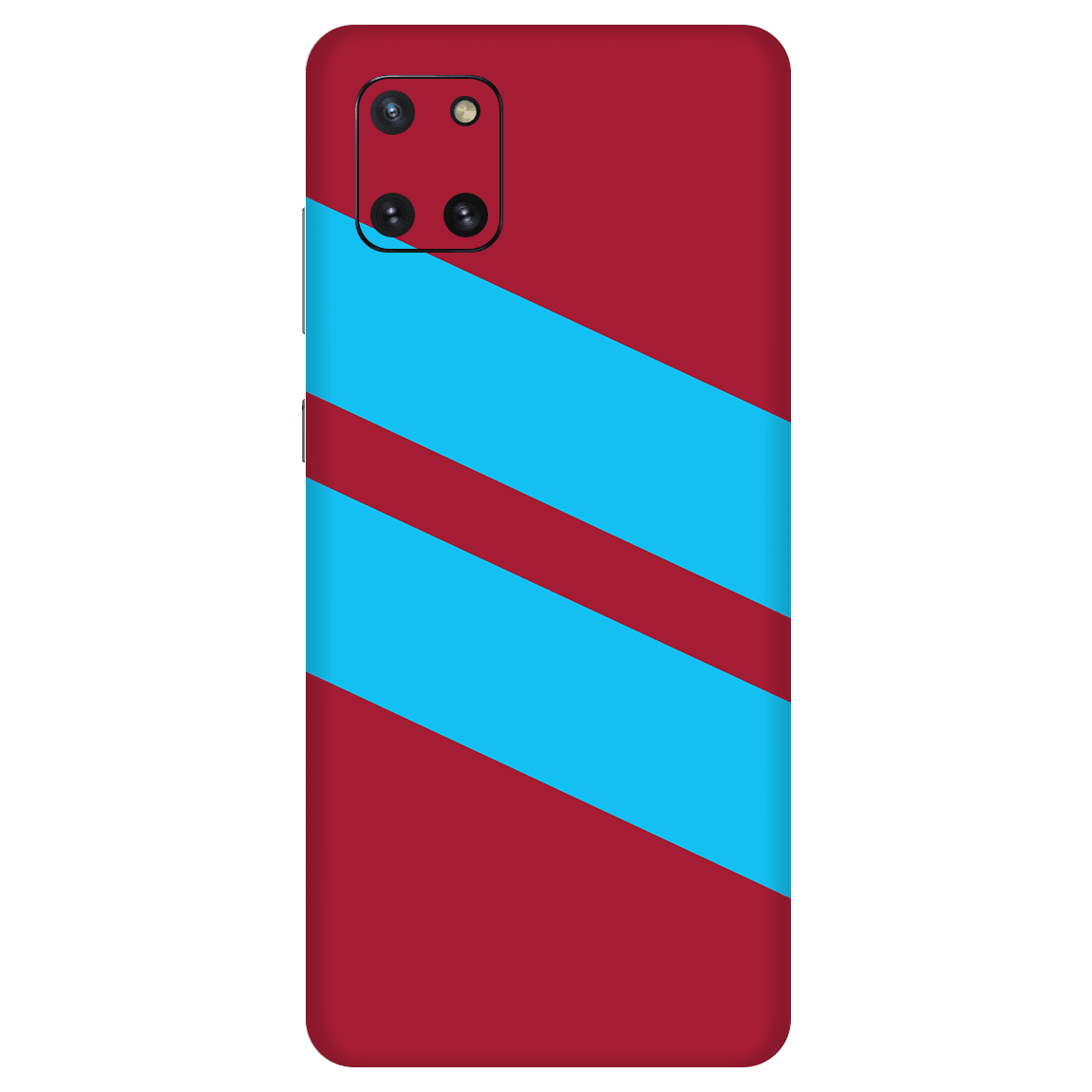 Samsung Note 10 Lite Kaplama Bordo Mavi Şerit