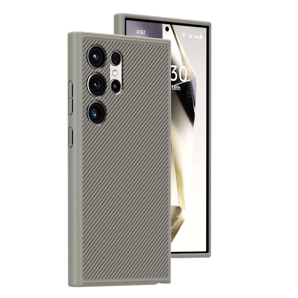 Galaxy S24 Ultra Kılıf M-safe Şarj Özellikli Karbon Fiber Görünümlü T-Karbon