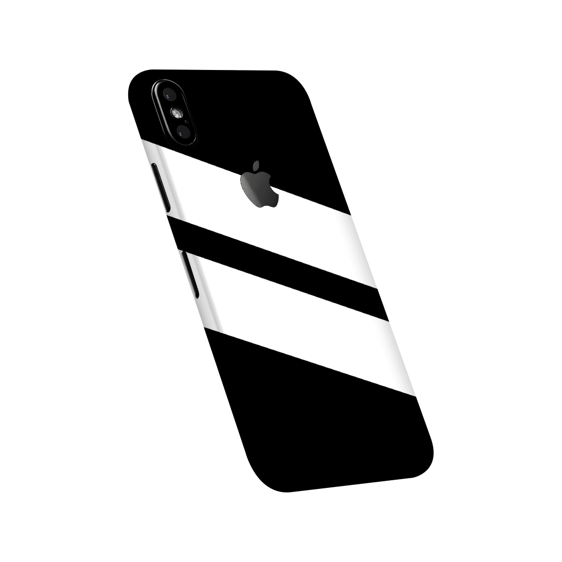 iPhone Xs Max Kaplama Siyah Beyaz Şerit