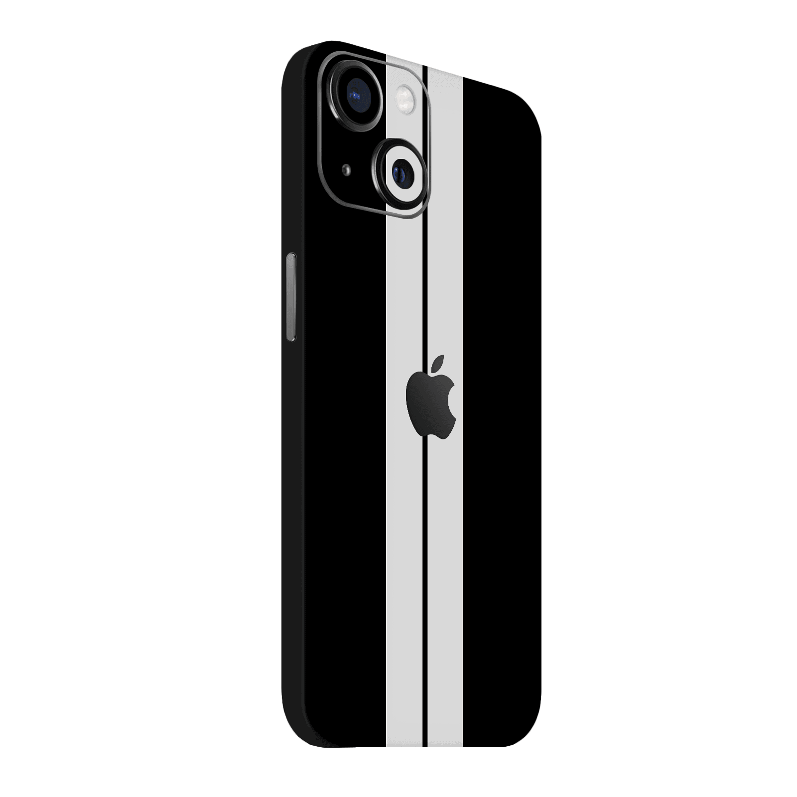 iPhone 13 Kaplama Siyah Çift Beyaz Şerit