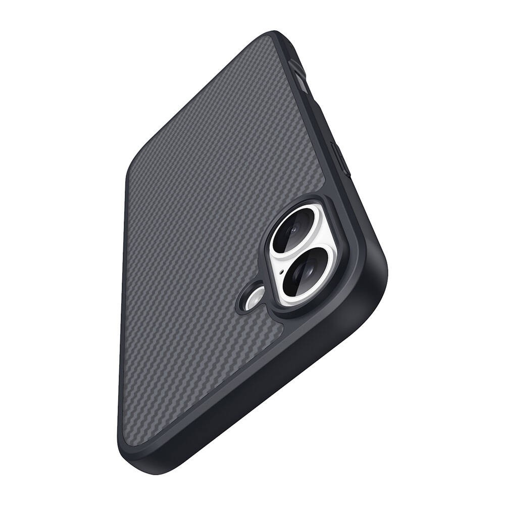 iPhone 16 Kılıf M-safe Şarj Özellikli Karbon Fiber Tasarımlı Elnino