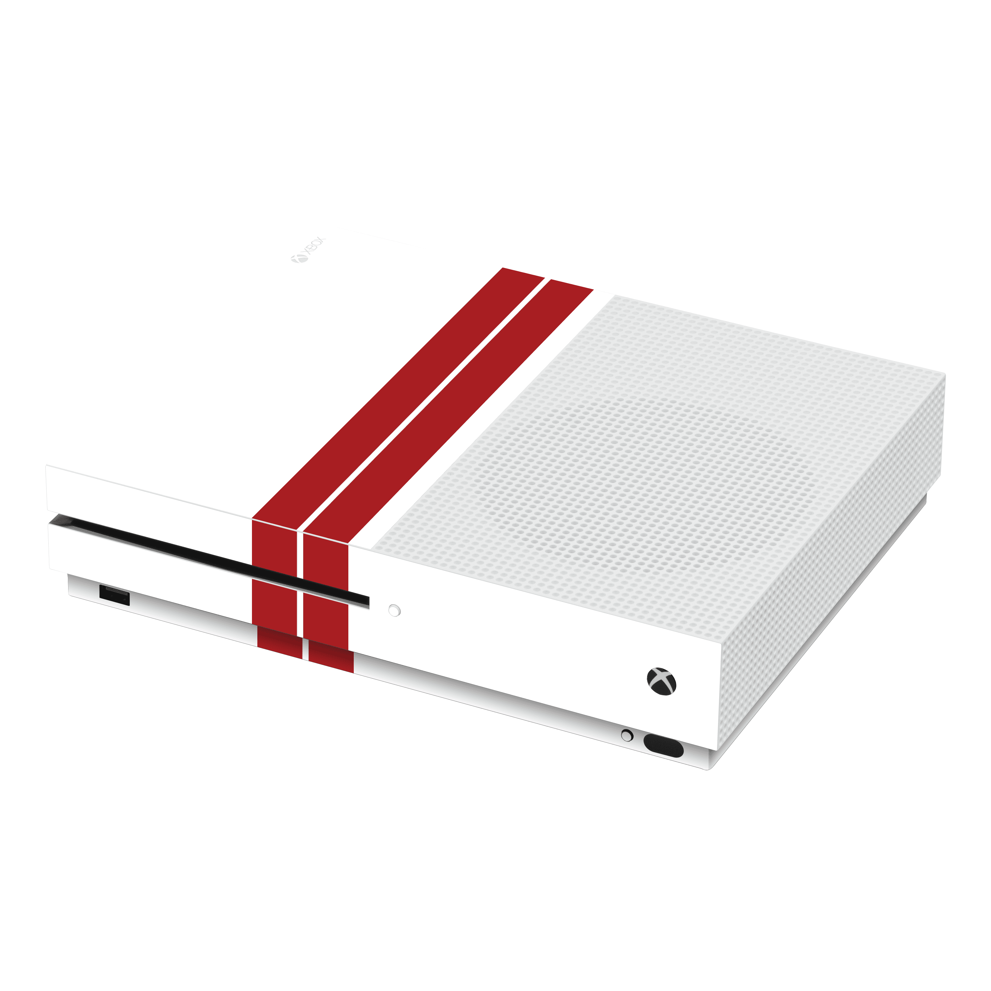 Xbox One S Kaplama Beyaz Çift Kırmızı Şerit