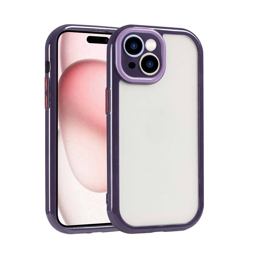 iPhone 15 Kılıf Kamera Korumalı Renkli Kenar ve Çerçeve Tasarımlı Vitamin