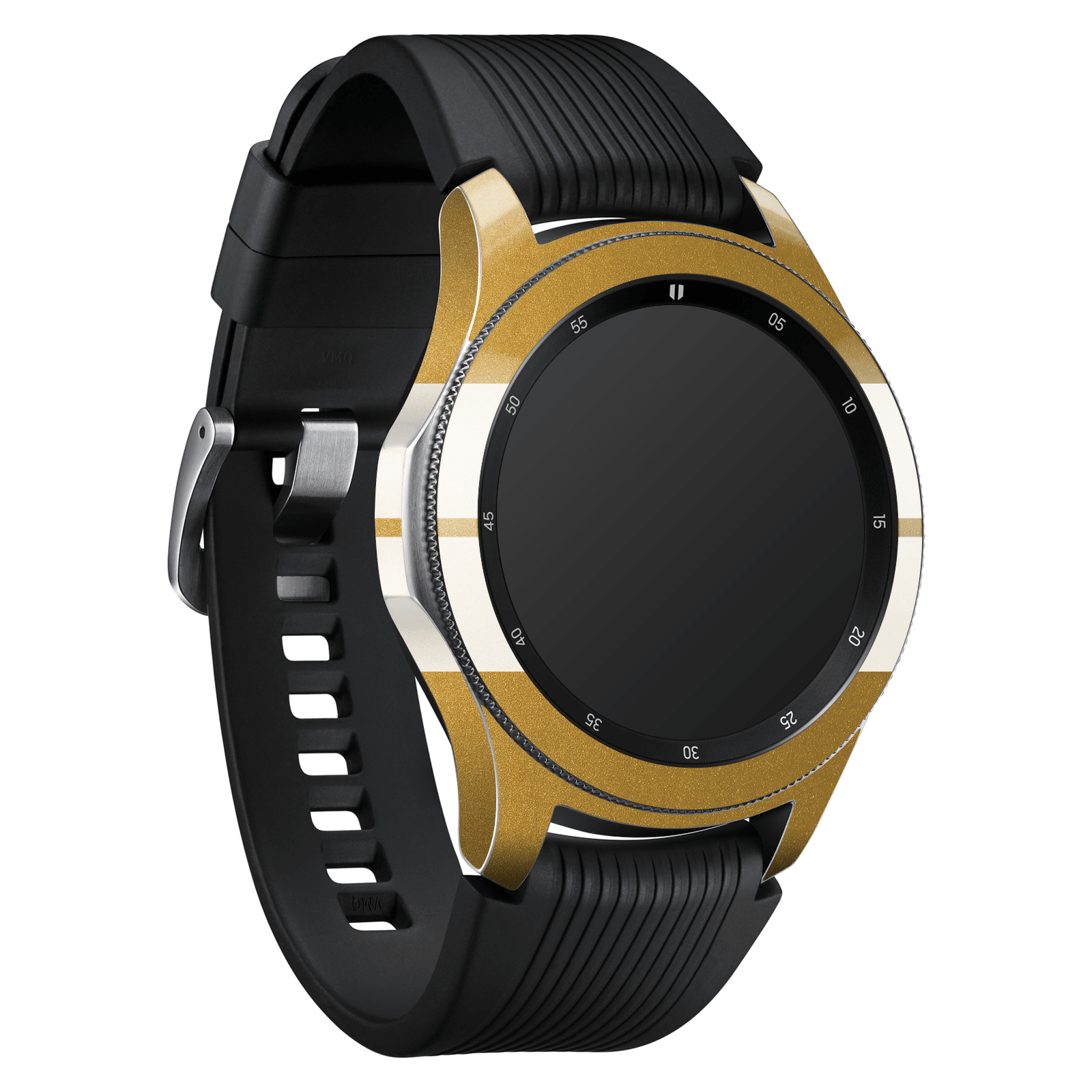 Samsung Watch (46mm) Kaplama Metalik Altın Çift Beyaz Şerit