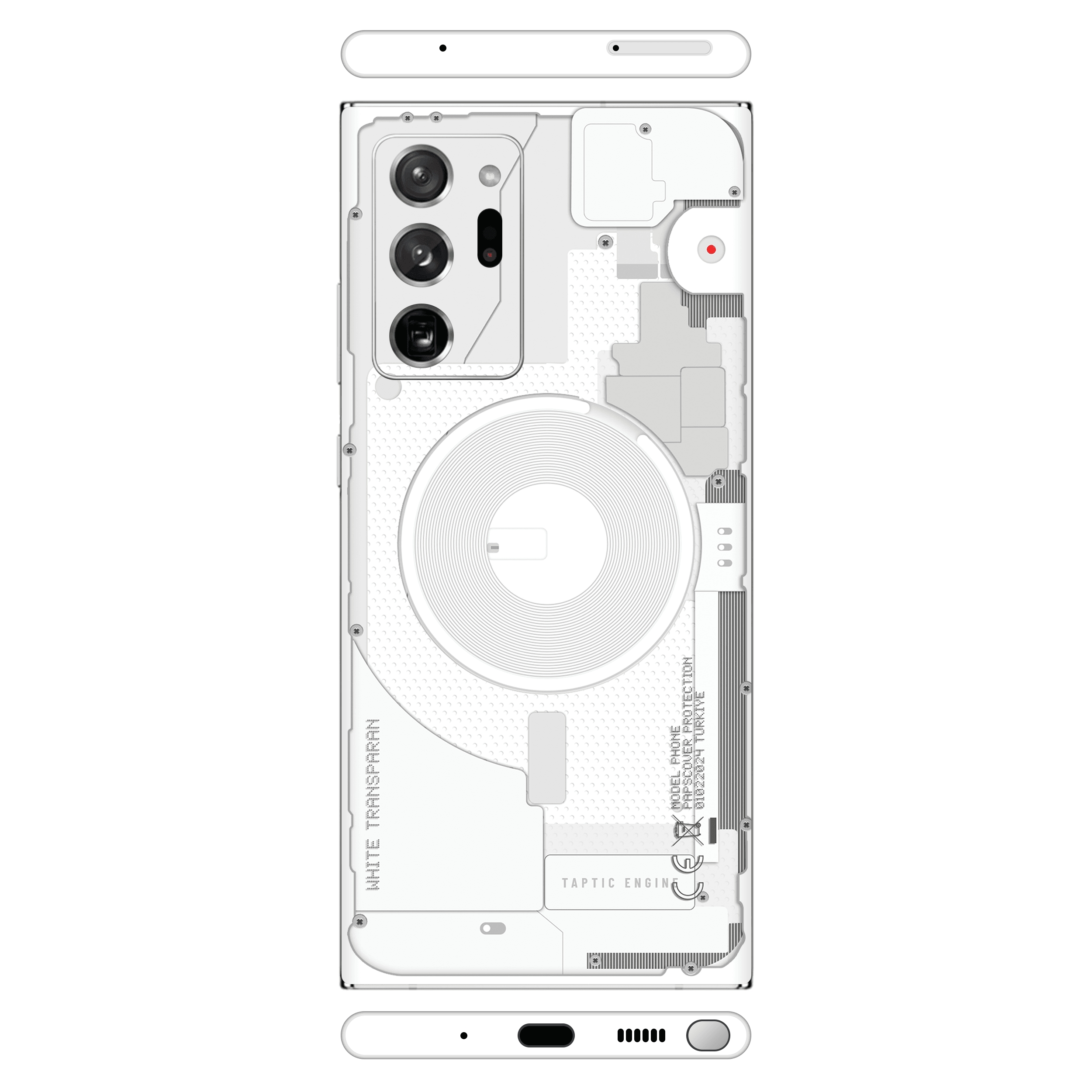 Samsung Note 20 Ultra Kaplama Beyaz Transparan