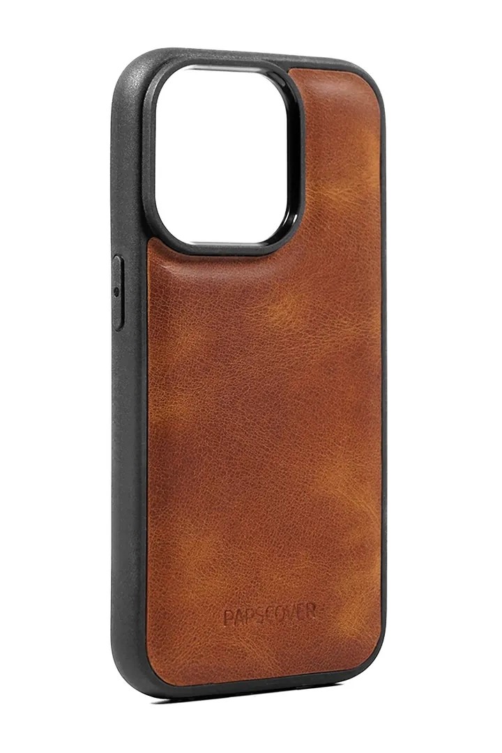 iPhone 14 Pro De'lusso Kahverengi Deri Kılıf