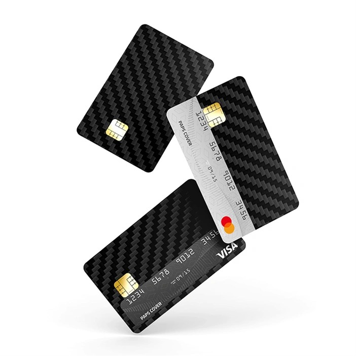 Kredi Kartı Kaplama / Sticker - Siyah Karbon Fiber