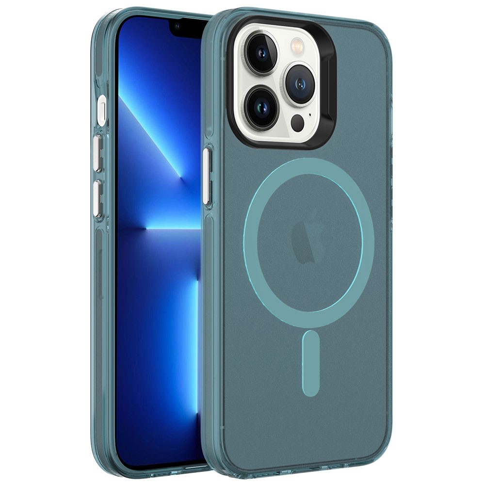 iPhone 13 Pro Kılıf M-safe Şarj Özellikli Buzlu Transparan C-Pro Sert