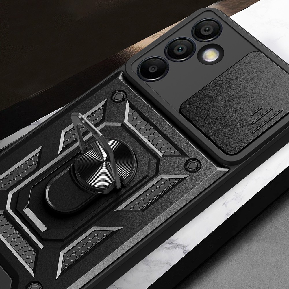 Galaxy S24 FE Kılıf Magnetik Standlı Kamera Korumalı Sürgülü Vega