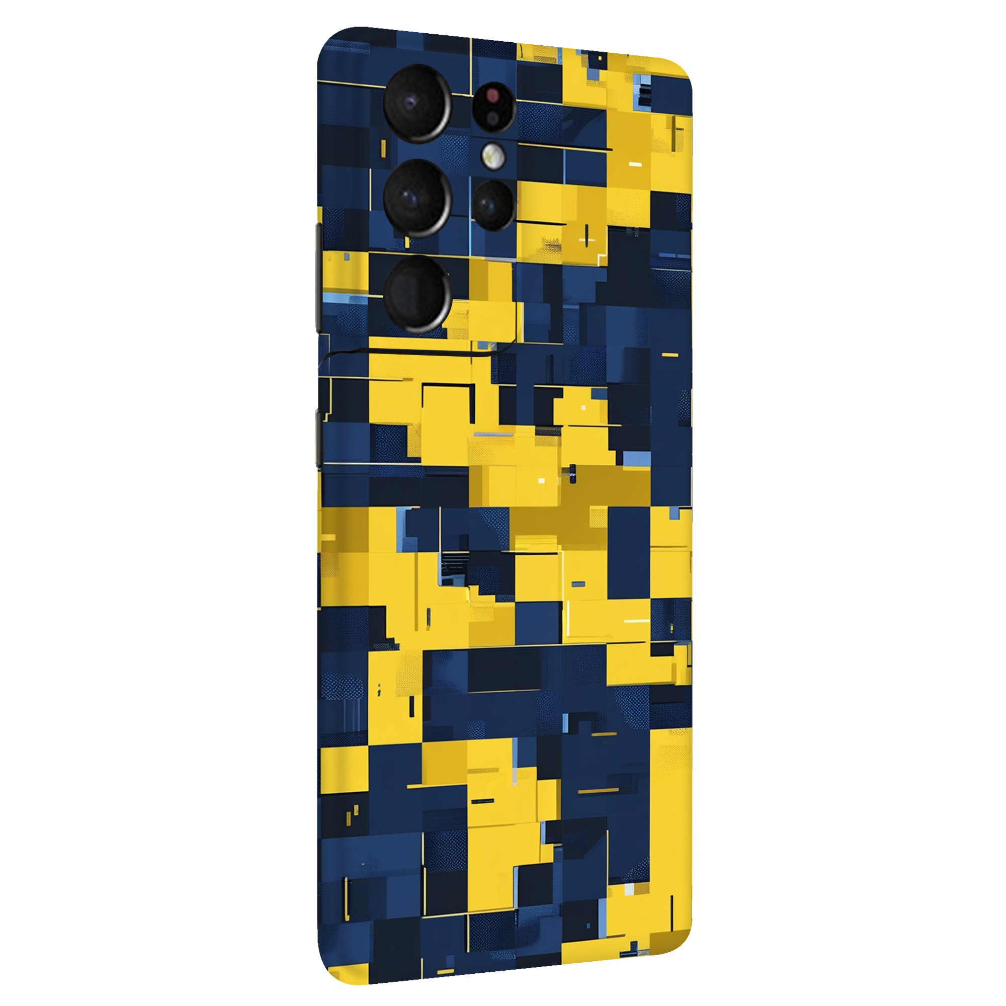 Samsung S21 Ultra Kaplama Sarı Lacivert Pixel