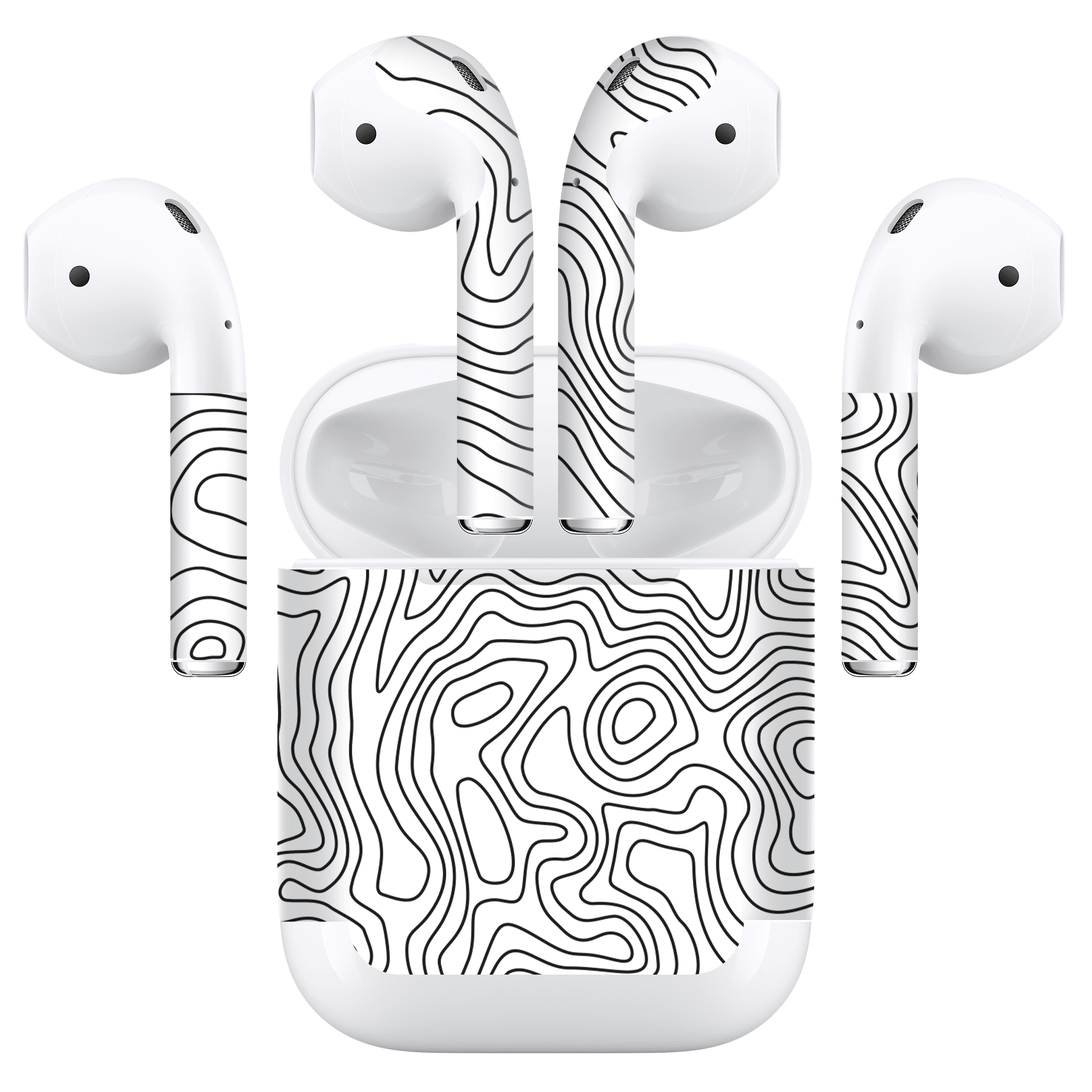 Airpods (Gen 2 No Wireless) Kaplama Beyaz İzohips