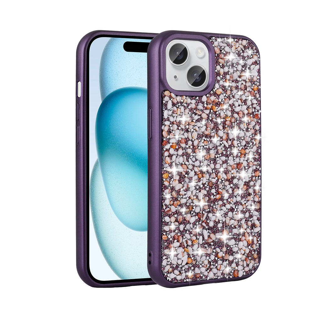 iPhone 15 Plus Kılıf Parlak Taşlı Tasarım Linea