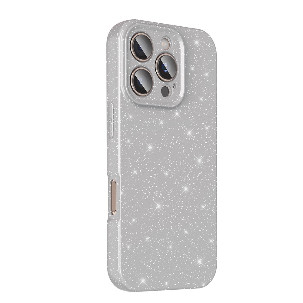iPhone 16 Pro Max Kılıf Kamera Korumalı Simli Lüks Koton