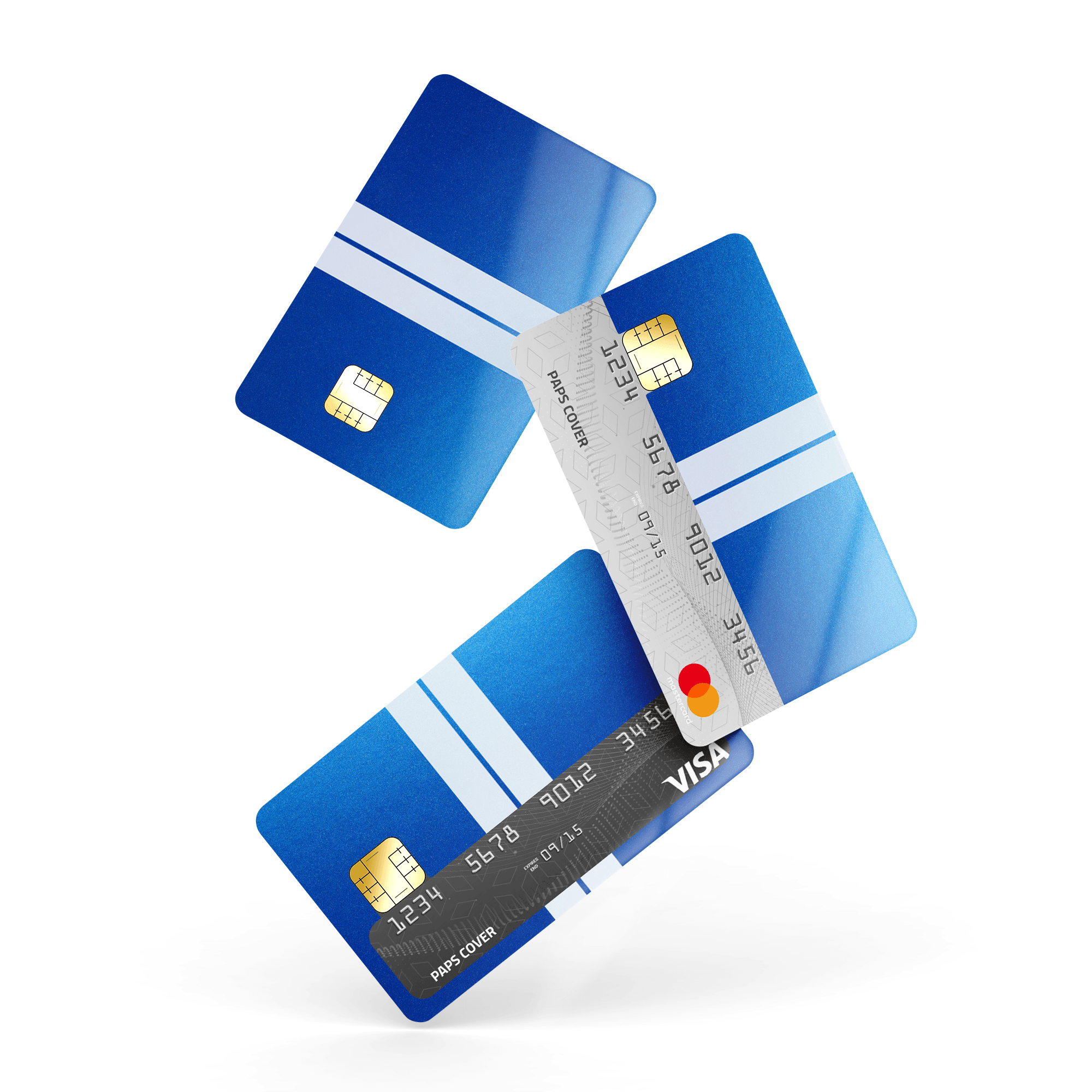 Kredi Kartı Kaplama / Sticker - Uzay Mavisi Çift Beyaz Şerit