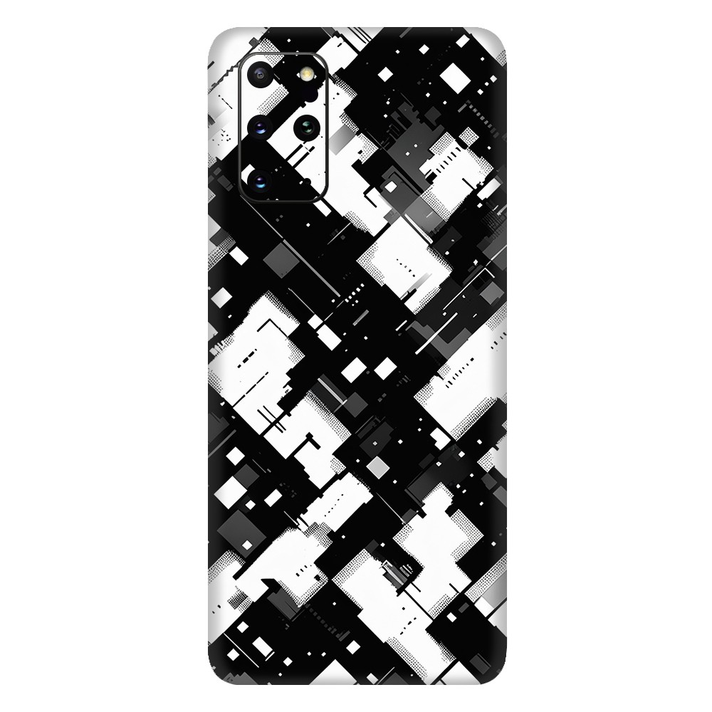 Samsung S20 Kaplama Siyah Beyaz Pixel