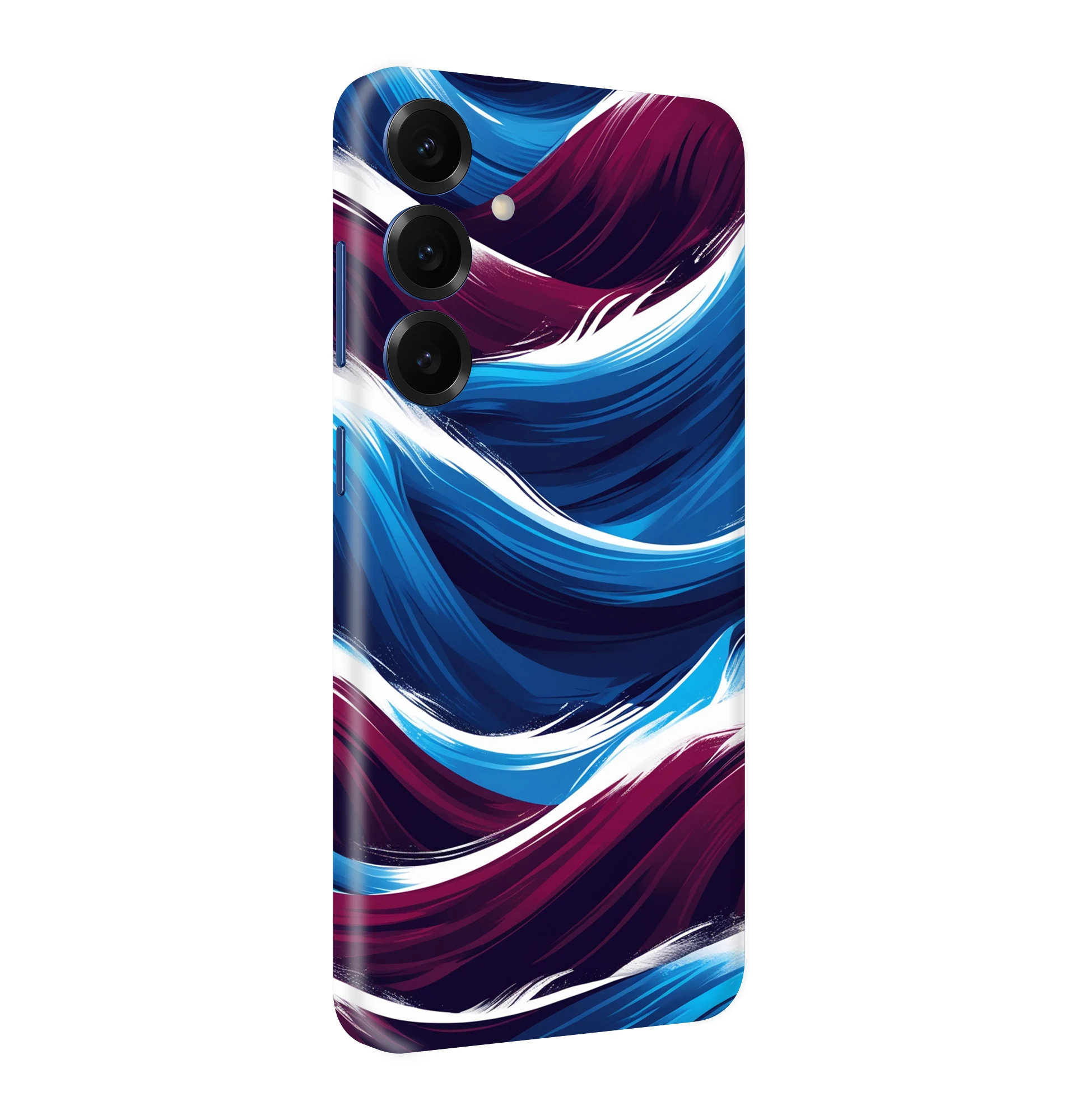 Samsung S25 Kaplama Bordo Mavi Dalga