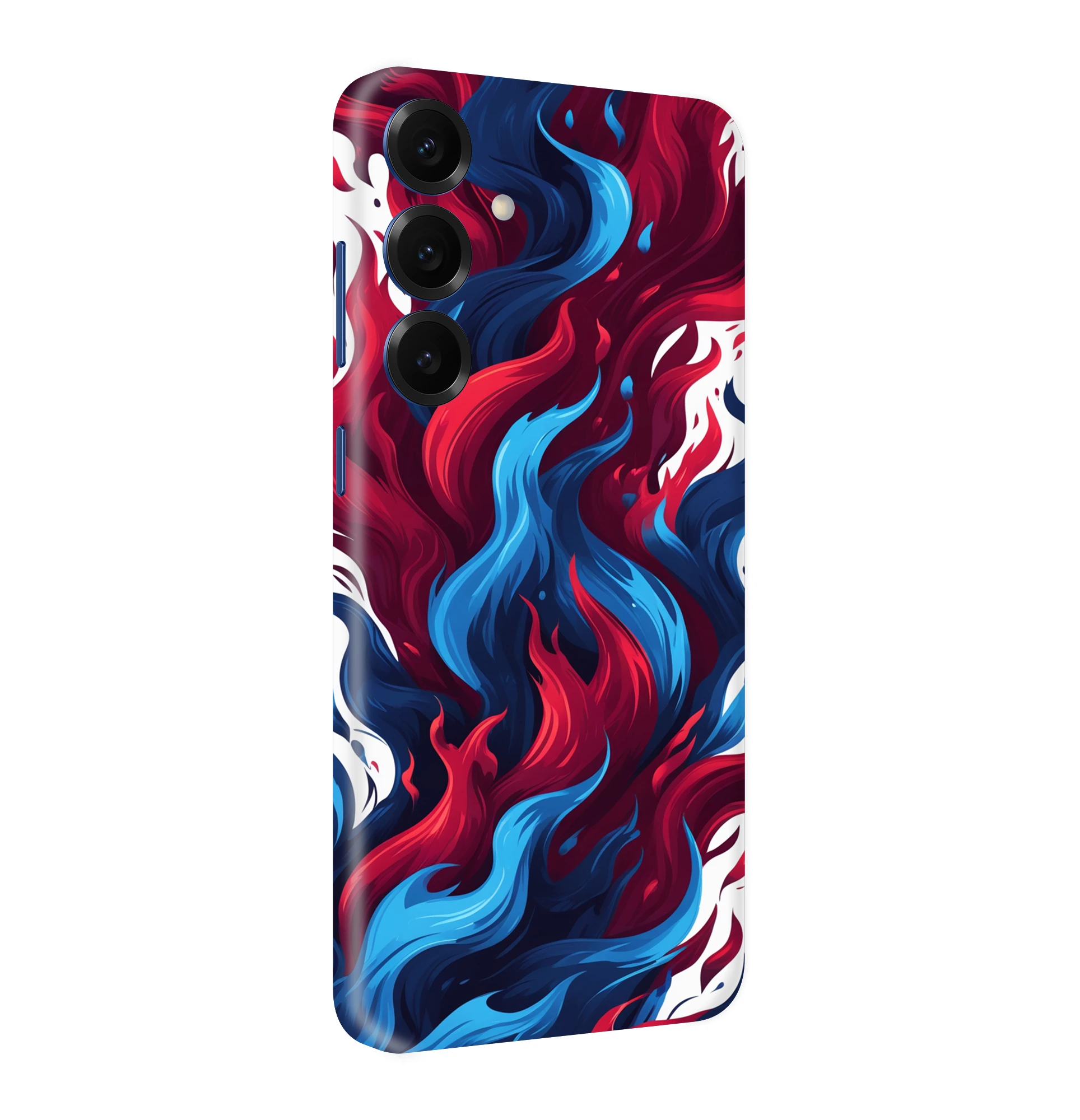 Samsung S25 Kaplama Bordo Mavi Ateş