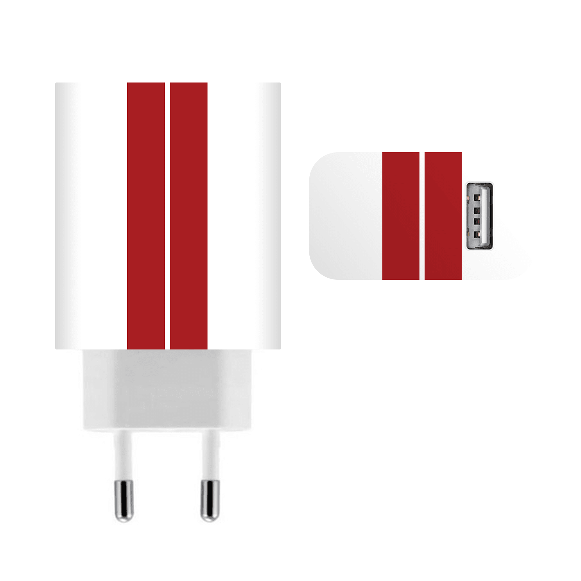 Xiaomi 27w Şarj Aleti Kaplama Beyaz Çift Kırmızı Şerit
