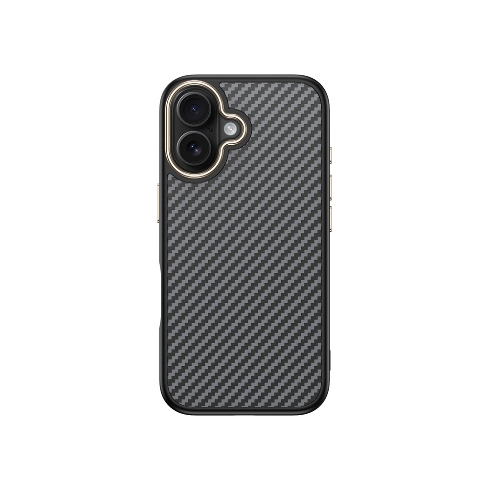 iPhone 16 Kılıf M-safe Şarj Özellikli Karbon Fiber Görünümlü Antina