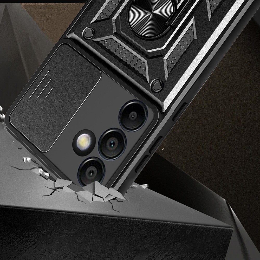 Galaxy S24 FE Kılıf Magnetik Standlı Kamera Korumalı Sürgülü Vega