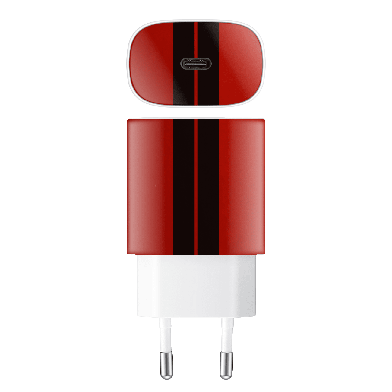 Samsung 25w Şarj Aleti Kaplama Ateş Kırmızısı Çift Siyah Şerit