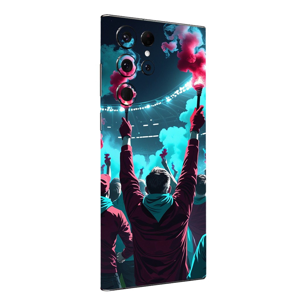 Samsung S22 Ultra Kaplama Bordo Mavi Taraftar