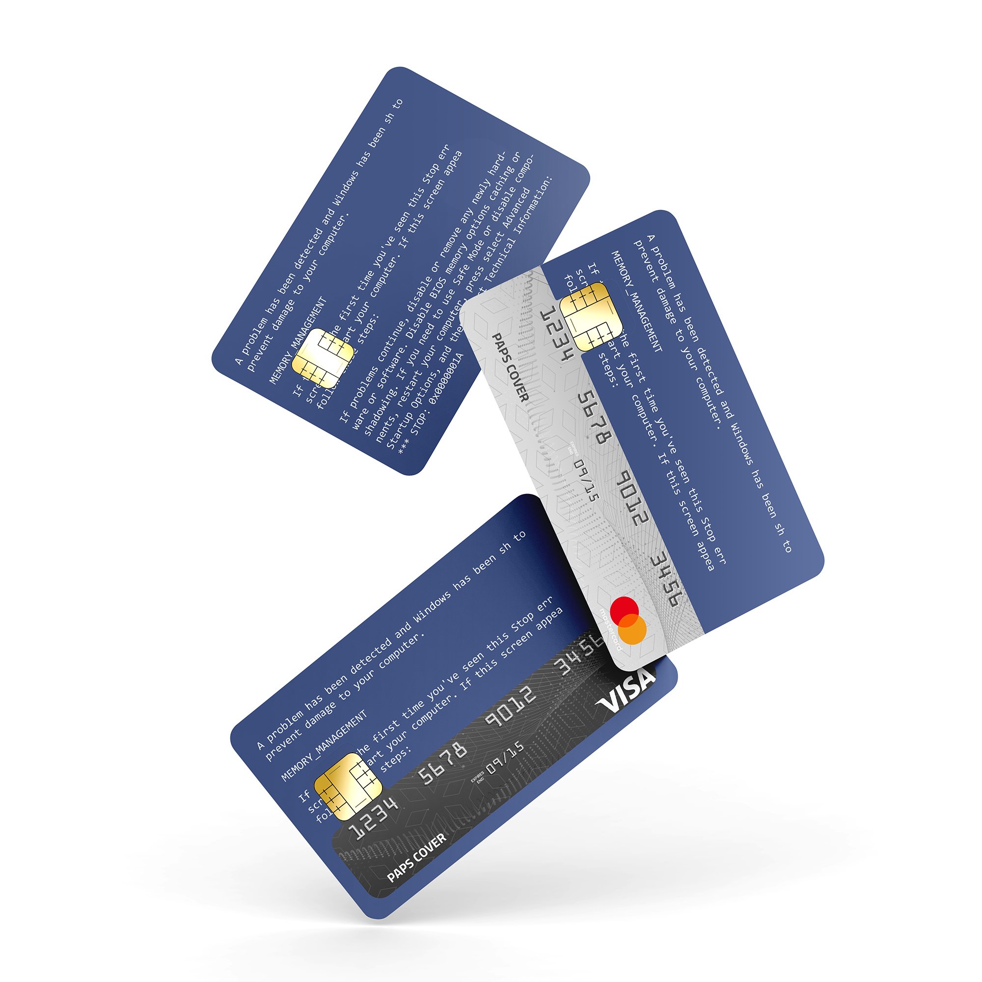 Kredi Kartı Kaplama / Sticker - Mavi Ekran
