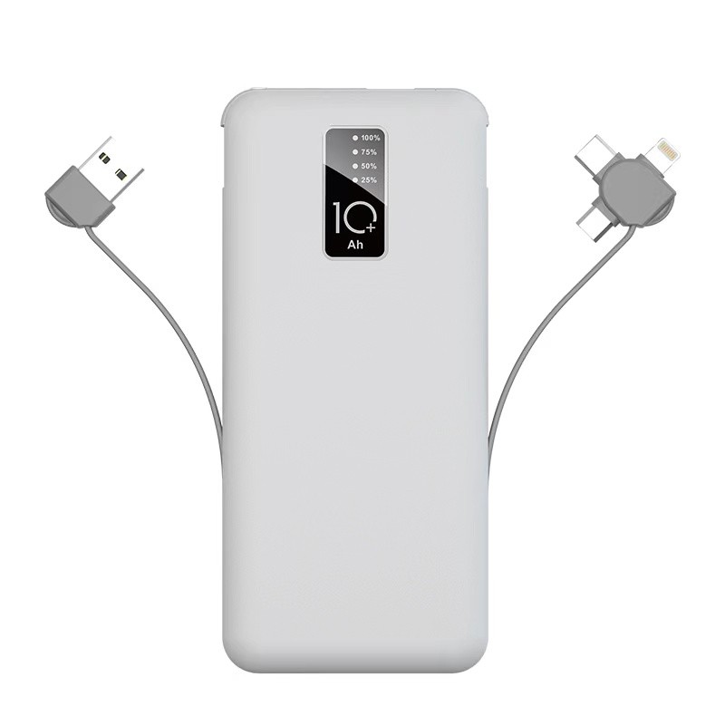 PW-05 Hızlı Şarj Led Göstergeli Micro Lightning Type-C Kablolu Taşınabilir Powerbank 10000mAh