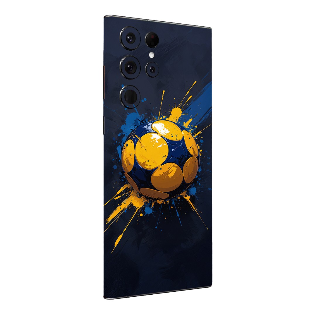 Samsung S22 Ultra Kaplama Sarı Lacivert Top